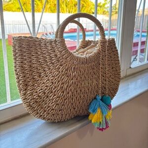Chic Tan Woven Tote Bag
